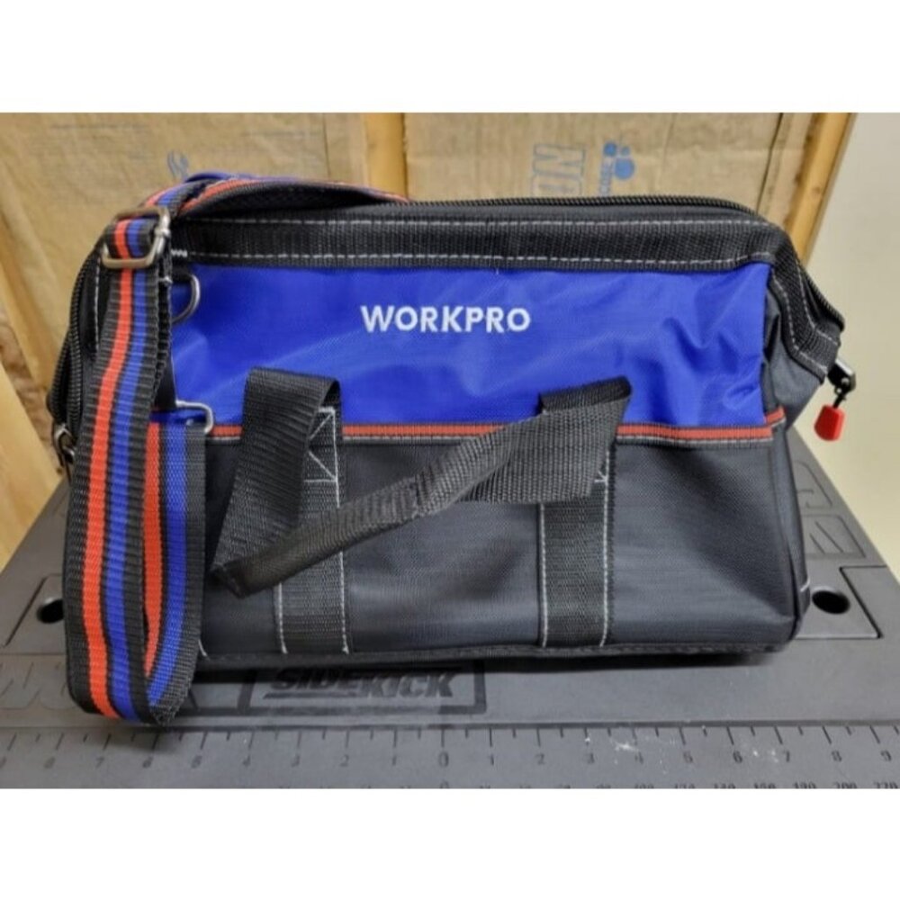 16-inch Wide Mouth Tool Bag, Heavy Duty Cloth Tool Storage Bag